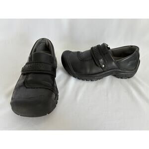 KEEN Kaci Slip On Shoes Womens 6.5 Black Comfort Casual Leather